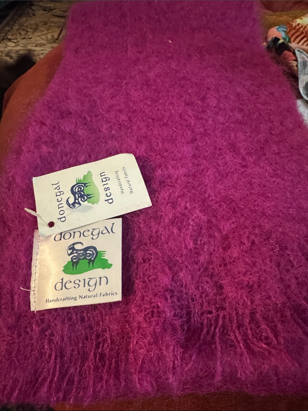Magenta Fuzzy Scarf
